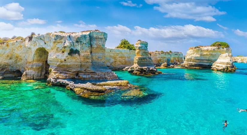 De kust bij Otranto in Puglia